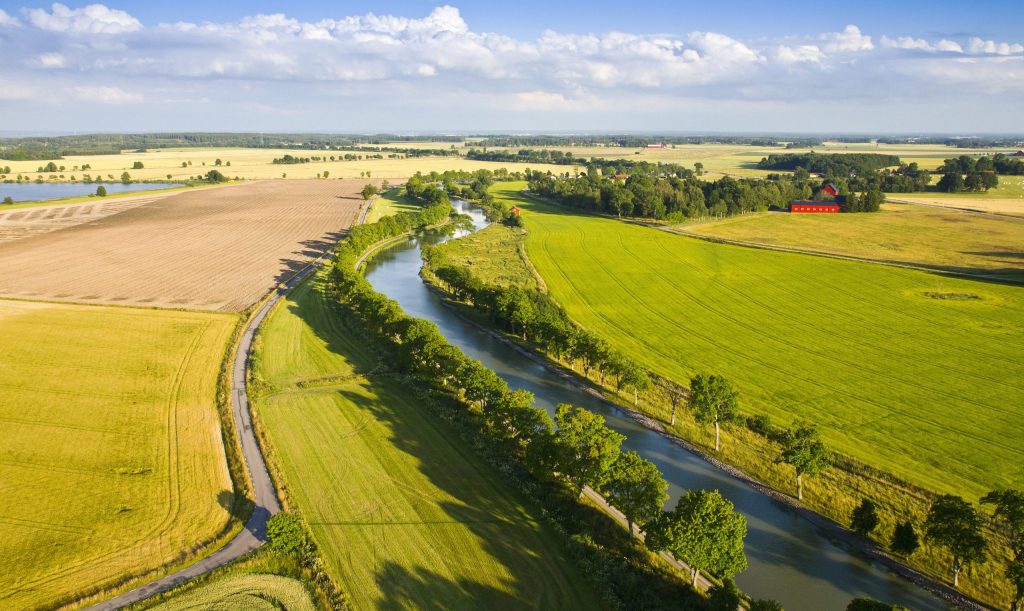 Drone photo of Göta Canal