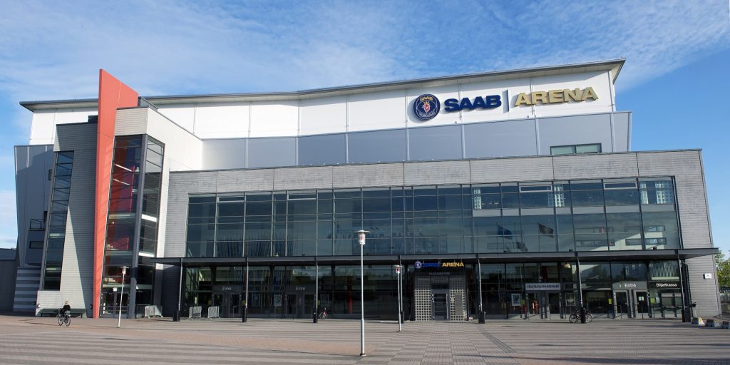 Motorhome sites at Saab Arena in Linköping City