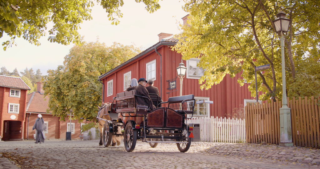 Horse and carriage at Gamla Linköping Open Air museum